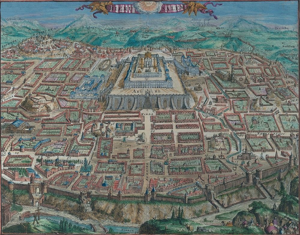 Antique Map of Jerusalem art print by Vintage Maps for $57.95 CAD