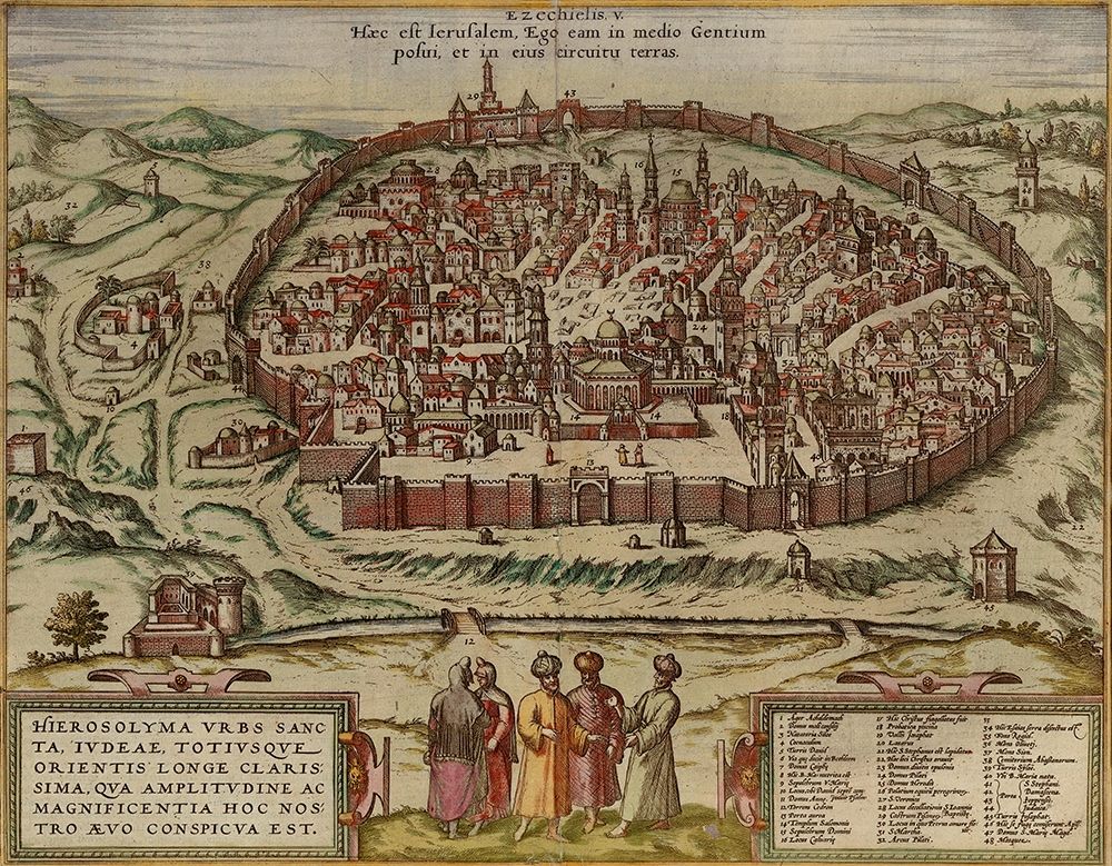 Antique Map of Jerusalem art print by Vintage Maps for $57.95 CAD