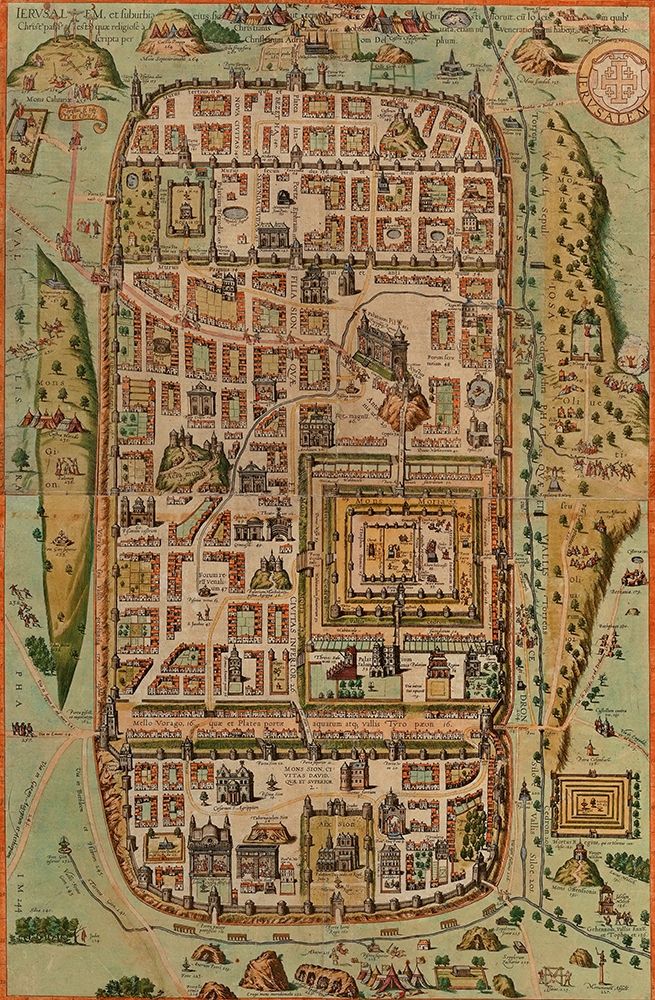 Antique Map of Jerusalem art print by Vintage Maps for $57.95 CAD