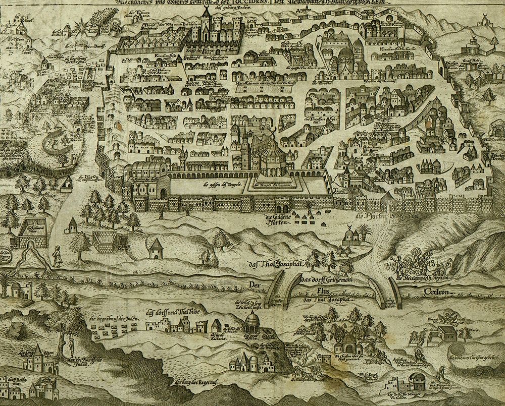 Antique Map of Jerusalem art print by Vintage Maps for $57.95 CAD