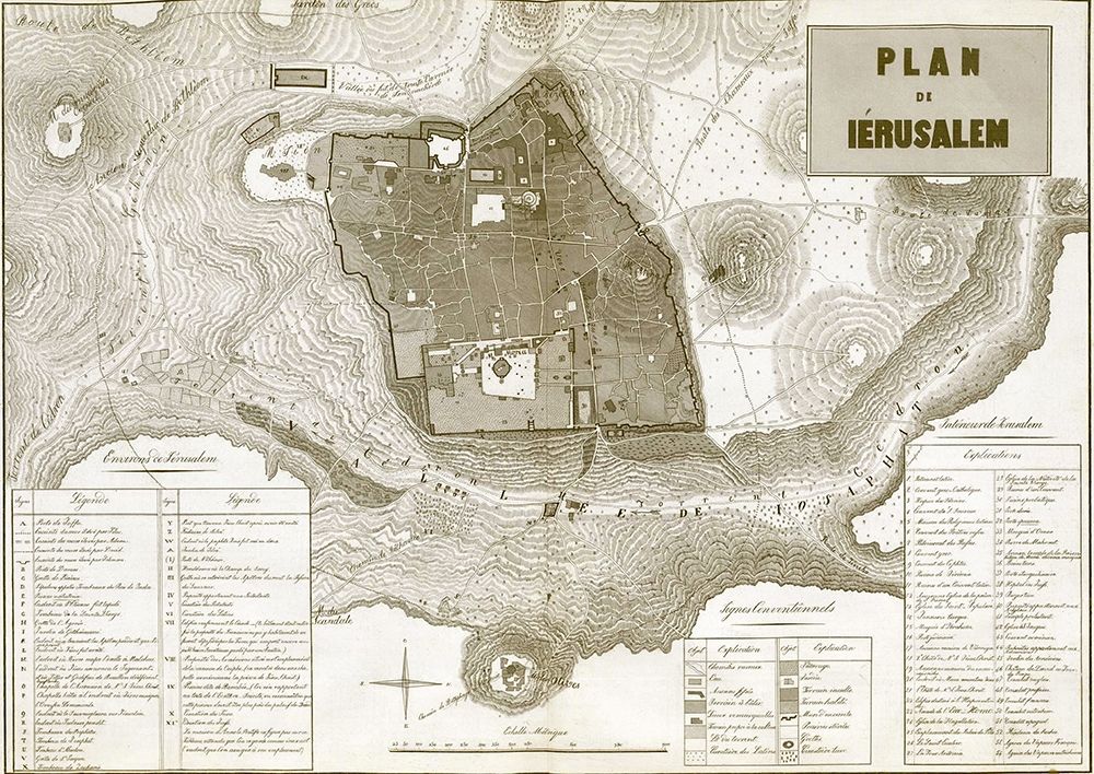 Antique Map of Jerusalem art print by Vintage Maps for $57.95 CAD