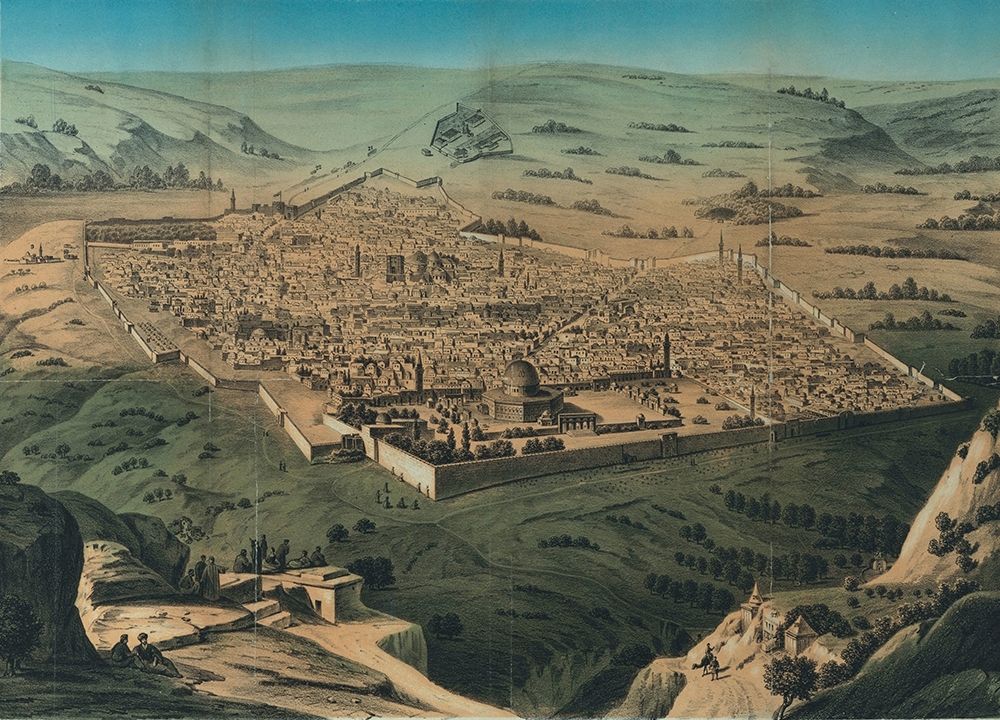 Antique Map of Jerusalem art print by Vintage Maps for $57.95 CAD