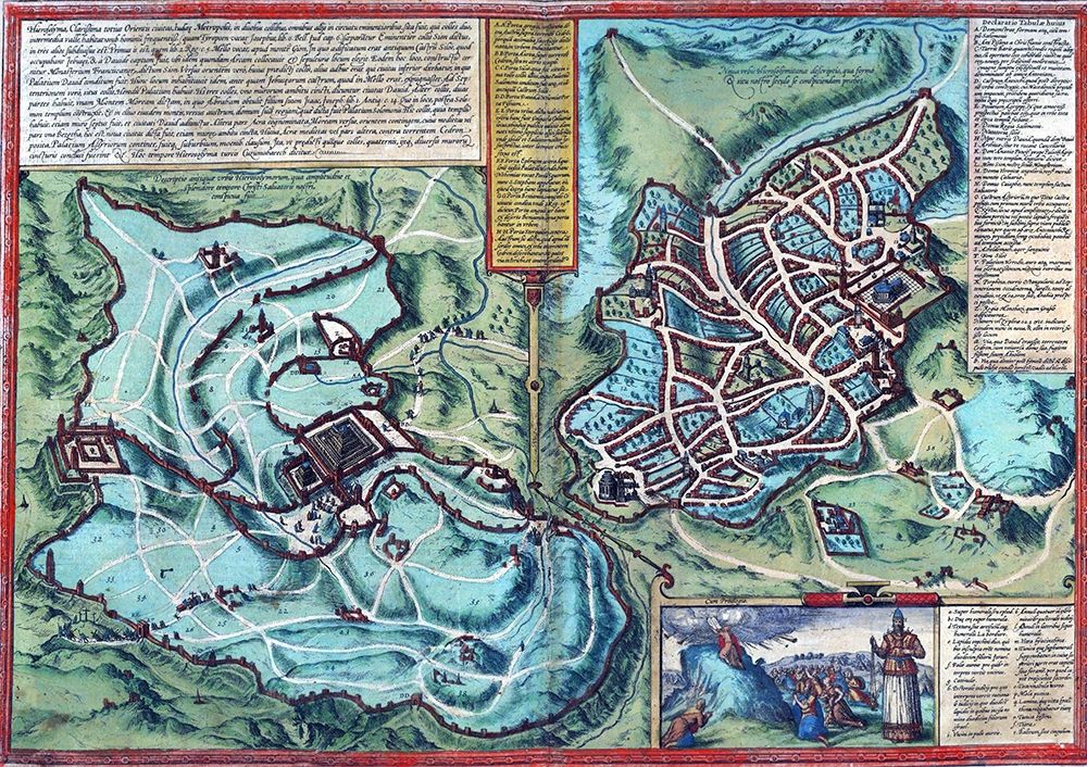 Antique Map of Jerusalem art print by Vintage Maps for $57.95 CAD