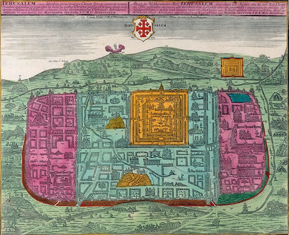 Antique Map of Jerusalem art print by Vintage Maps for $57.95 CAD