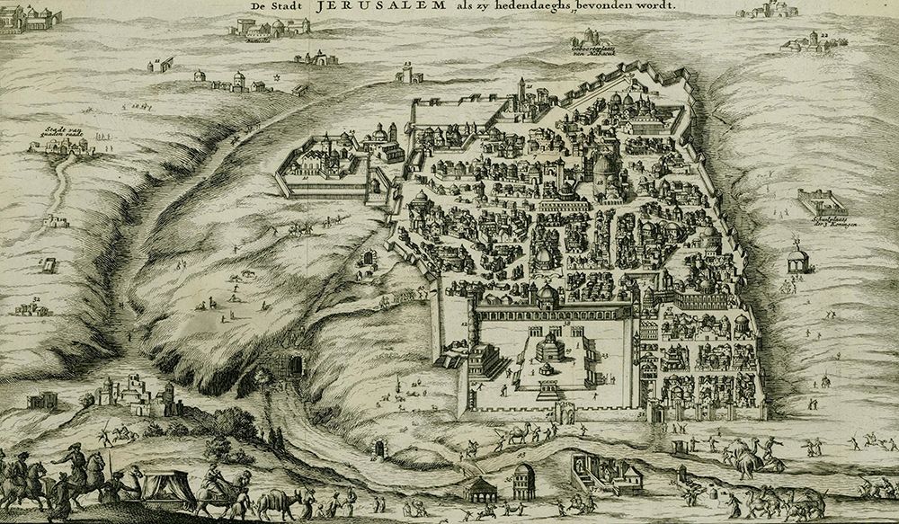 Antique Map of Jerusalem art print by Vintage Maps for $57.95 CAD