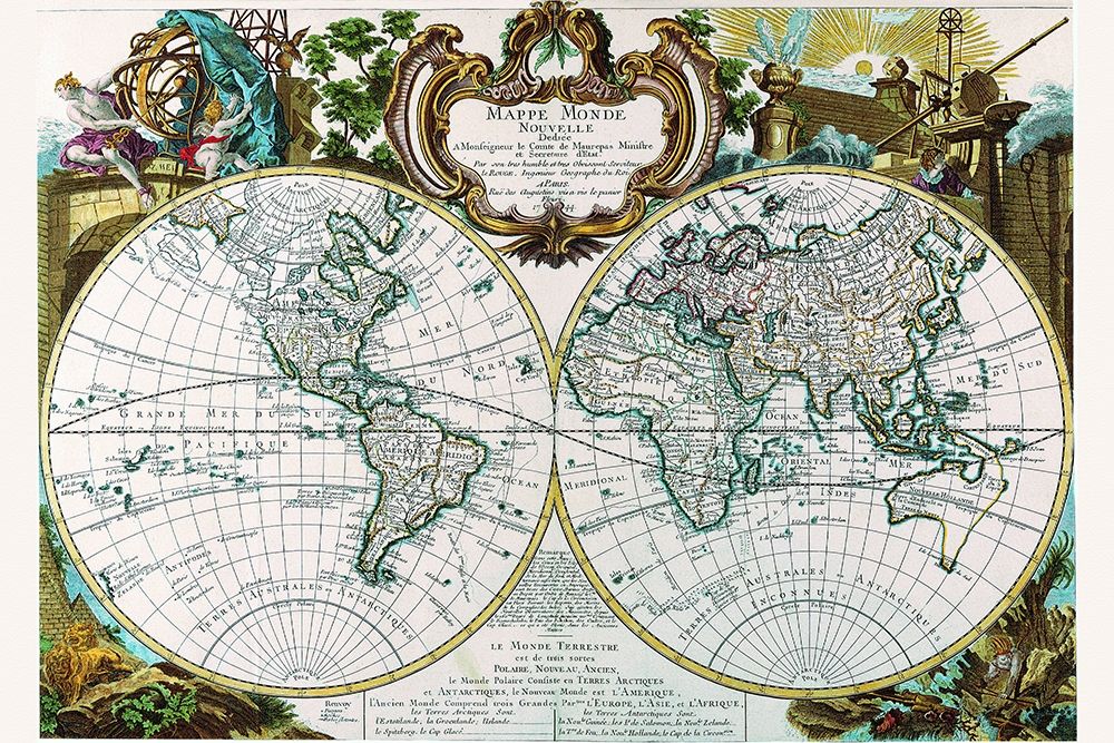 Mappe Monde Nouvelle art print by George Louis Le Rouge for $57.95 CAD