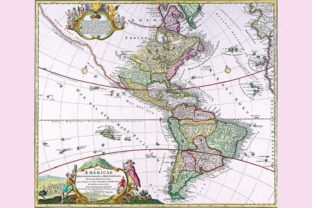 The Americas The Western Hemisphere art print by Heirs Homanns for $57.95 CAD