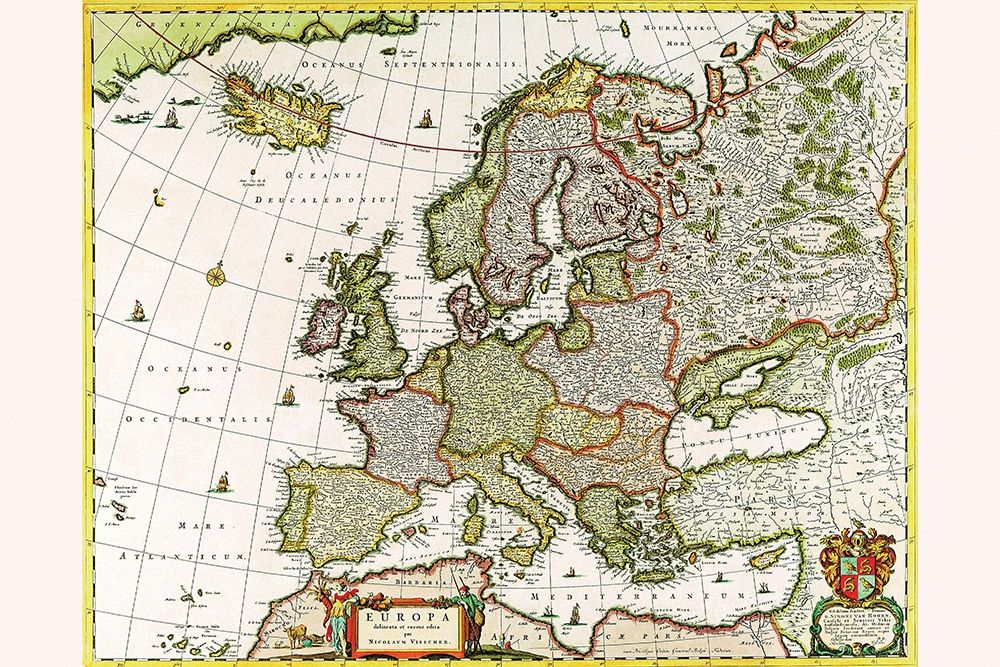 Europe art print by Nicolas Visscher for $57.95 CAD