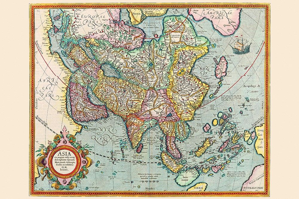Asia art print by Jodocus Hondius for $57.95 CAD