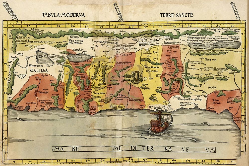 Map of the Holy Land art print by Ptolemy for $57.95 CAD