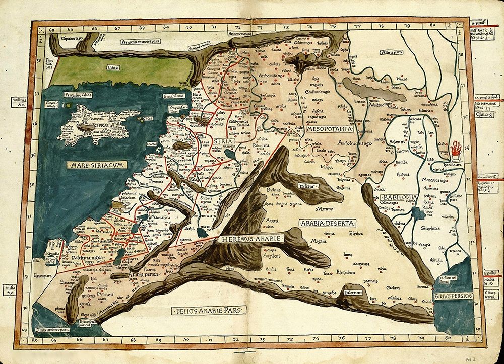 Cyprus Syria Babylonia and Judea art print by Ptolemy for $57.95 CAD