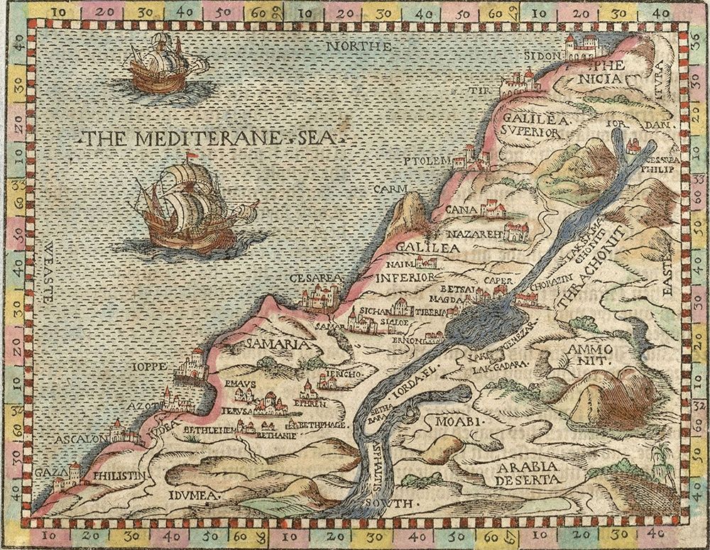 Holy Land art print by Vintage Maps for $57.95 CAD