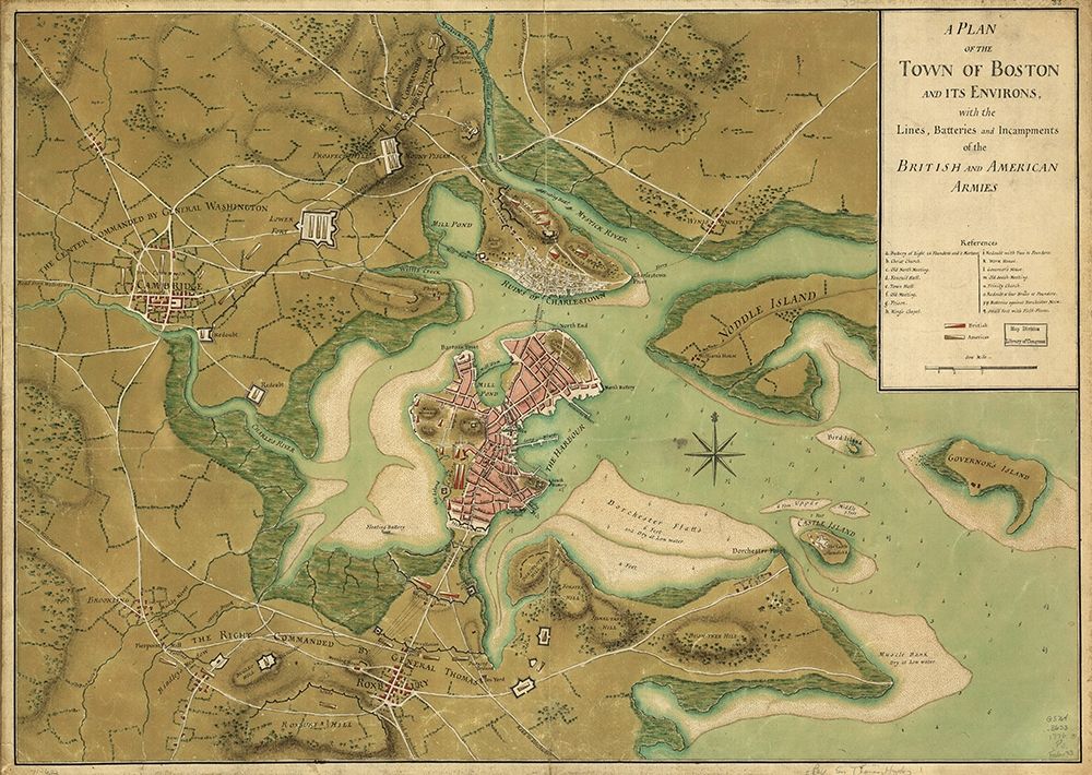 Americans and British Military Forces Map art print by Vintage Places for $57.95 CAD