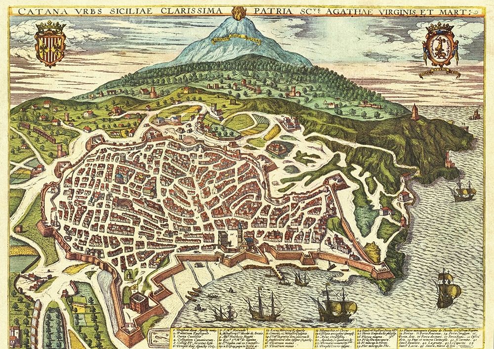 Catania Sicily art print by Braun Hogenberg for $57.95 CAD