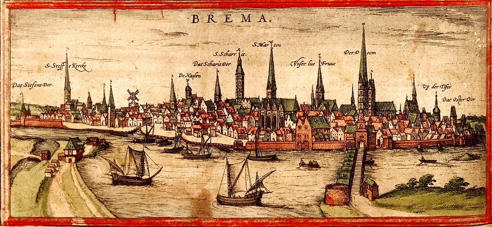 Bremen art print by Braun Hogenberg for $57.95 CAD