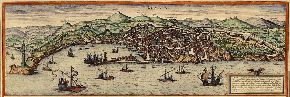 Genoa art print by Braun Hogenberg for $57.95 CAD