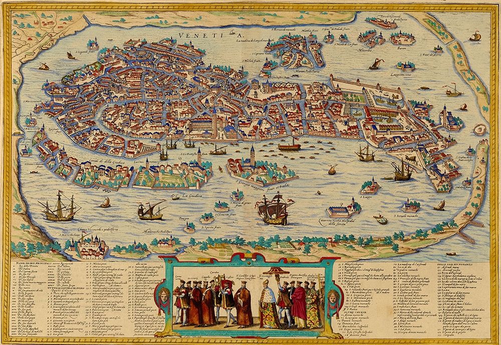 Venice Italy art print by Braun Hogenberg for $57.95 CAD