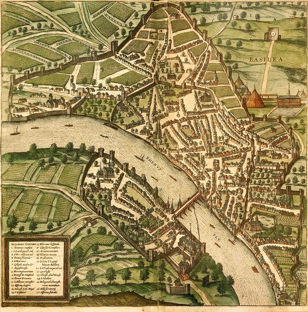 Basel Basle Switzerland art print by Braun Hogenberg for $57.95 CAD
