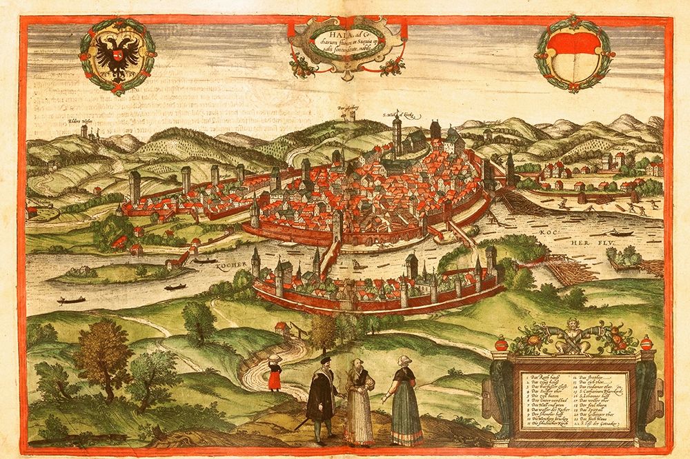 Swabischhall Swabia Germany art print by Braun Hogenberg for $57.95 CAD