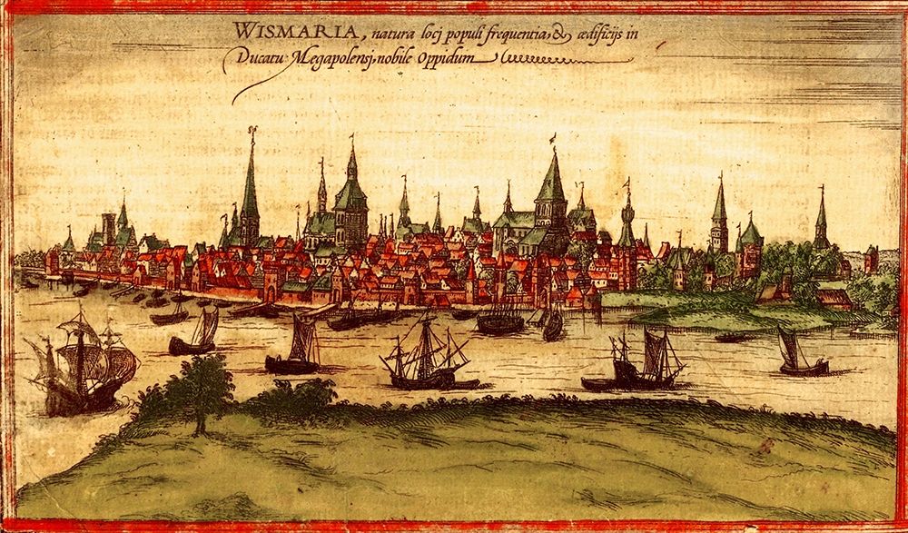 Rostock Germany art print by Braun Hogenberg for $57.95 CAD