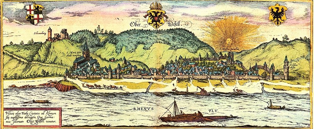Oberwesel Germany art print by Braun Hogenberg for $57.95 CAD