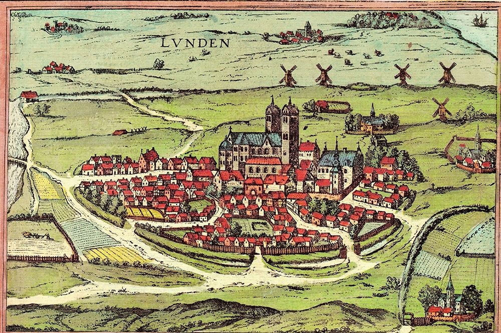 Lund Sweden art print by Braun Hogenberg for $57.95 CAD