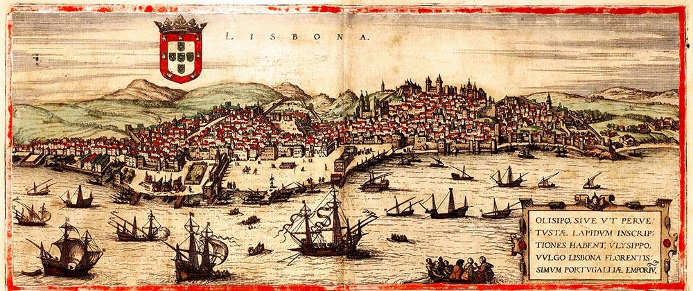 Lisbon Portugal art print by Braun Hogenberg for $57.95 CAD