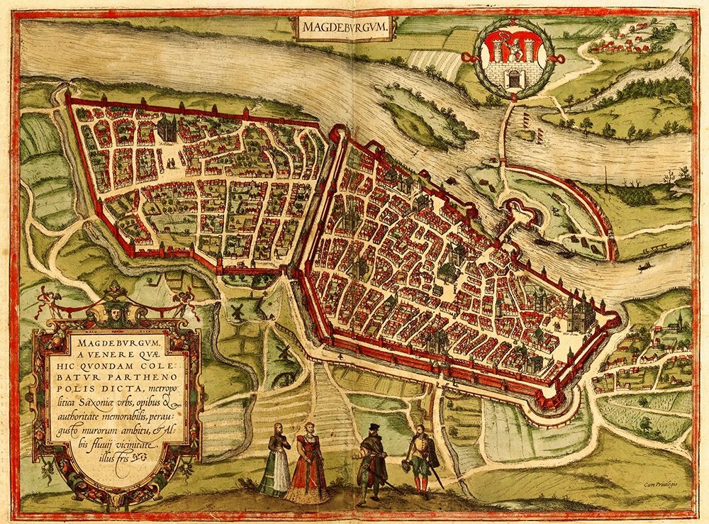 Magdeburg Germany art print by Braun Hogenberg for $57.95 CAD