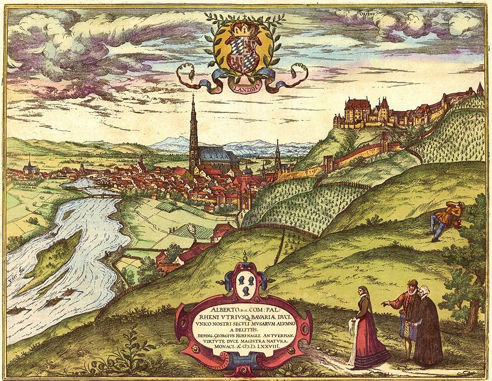 Landshut Germany art print by Braun Hogenberg for $57.95 CAD