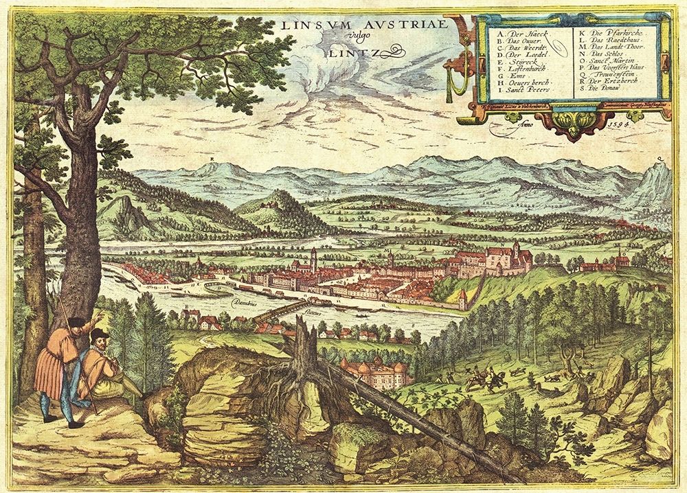 Linz Austria art print by Braun Hogenberg for $57.95 CAD