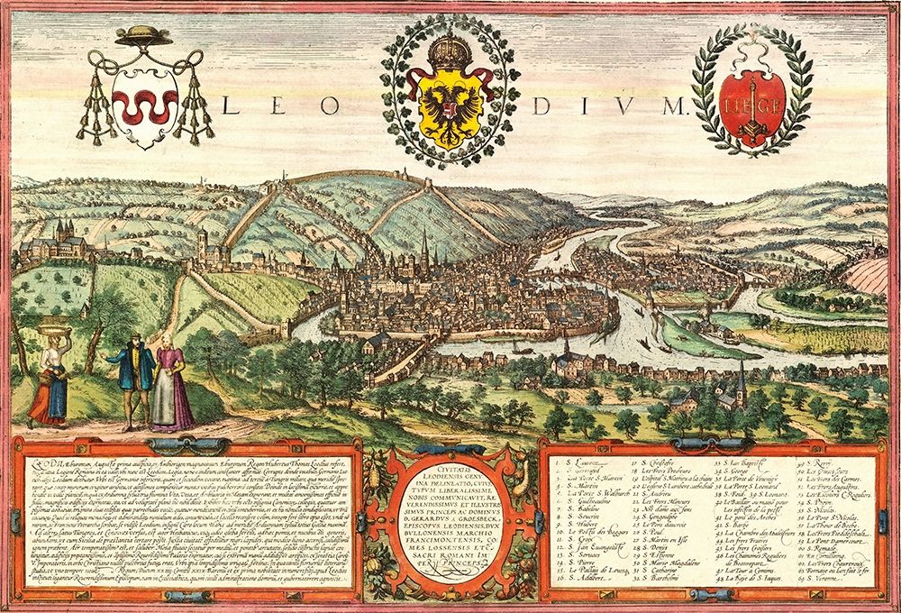 Liege Belgium art print by Braun Hogenberg for $57.95 CAD