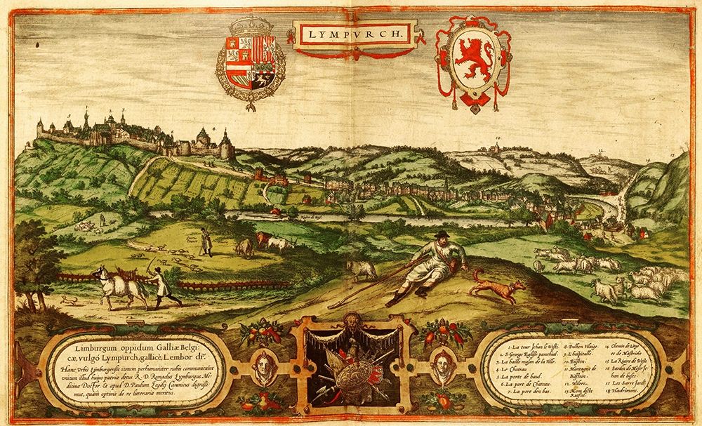Limbourg Netherlands art print by Braun Hogenberg for $57.95 CAD