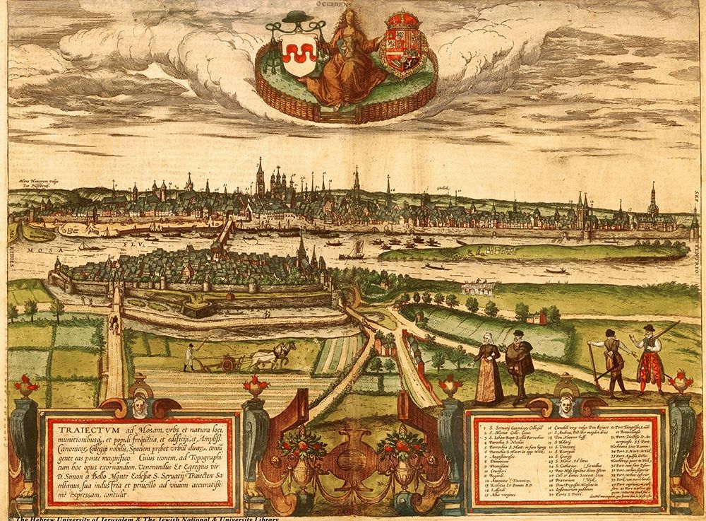 Maastricht Netherlands Holland art print by Braun Hogenberg for $57.95 CAD