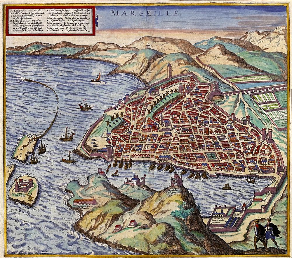 Marseille France art print by Braun Hogenberg for $57.95 CAD