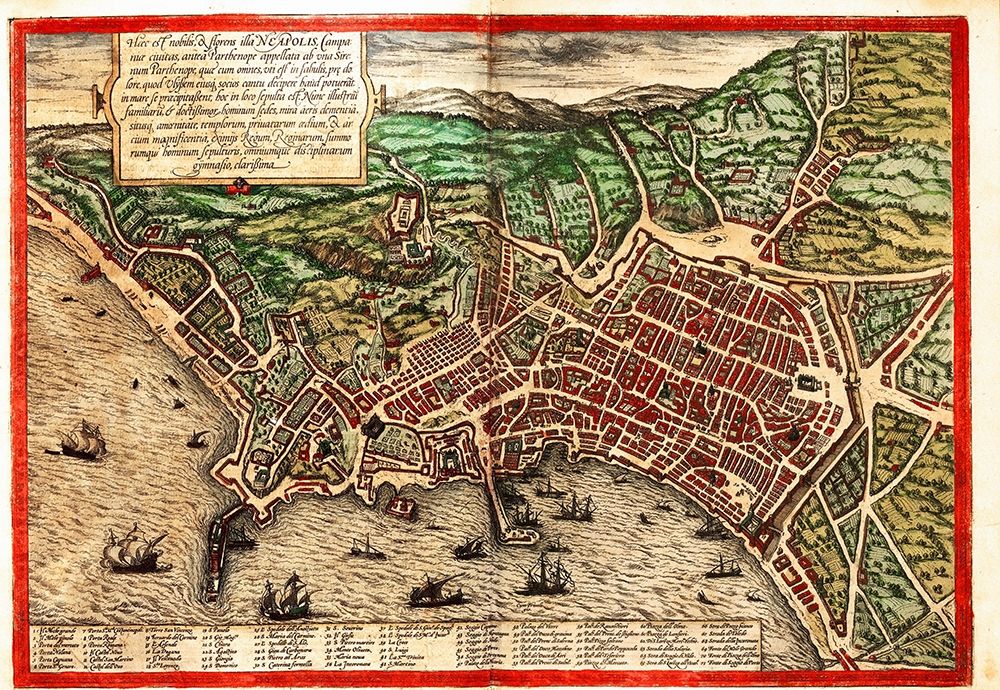 Naples Napoli Italy art print by Braun Hogenberg for $57.95 CAD