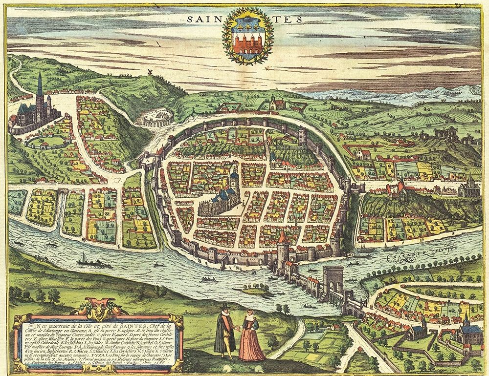 Saintes France art print by Braun Hogenberg for $57.95 CAD