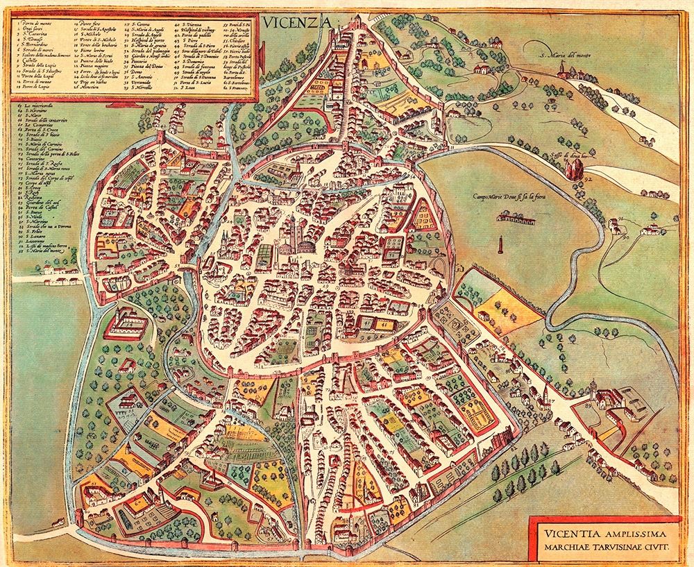 Vincenza Italy art print by Braun Hogenberg for $57.95 CAD