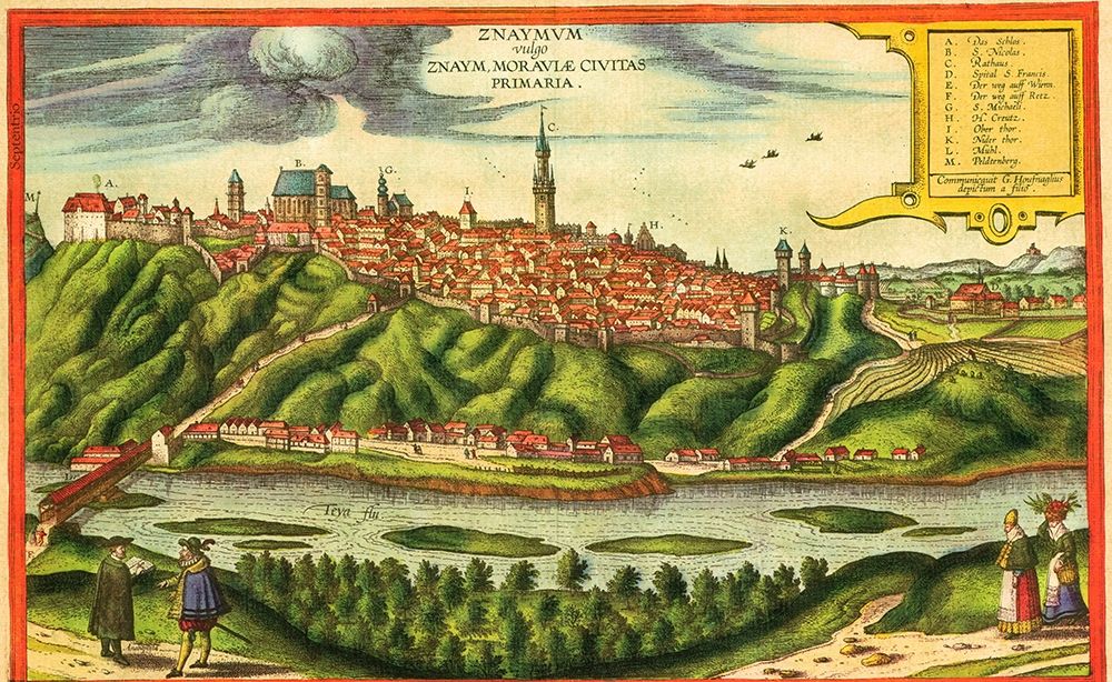 Znojmo Czech Republic art print by Braun Hogenberg for $57.95 CAD