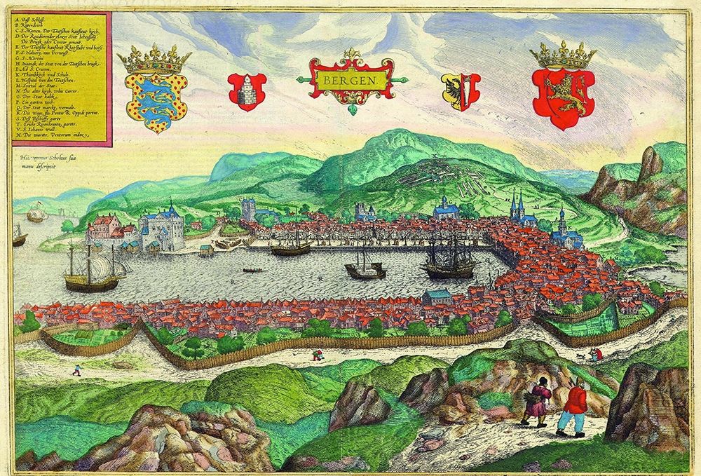 Bergen art print by Braun Hogenberg for $57.95 CAD