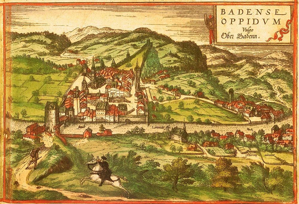 Baden Spa Switzerland art print by Braun Hogenberg for $57.95 CAD