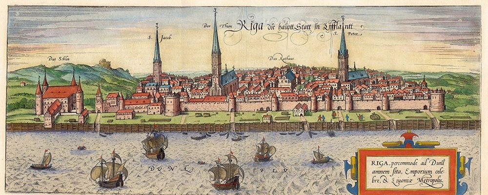 Riga Latvia art print by Braun Hogenberg for $57.95 CAD