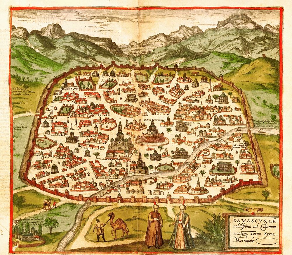 Damascus Syria art print by Braun Hogenberg for $57.95 CAD