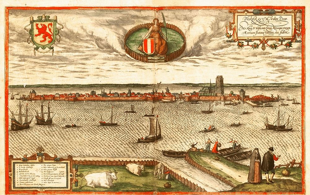 Dordrecht Netherlands art print by Braun Hogenberg for $57.95 CAD