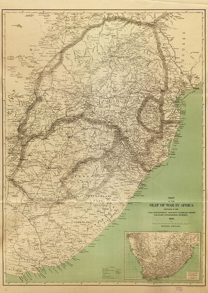 Seat of War in Africa 1899 art print by US Adjutant Generals Office for $57.95 CAD