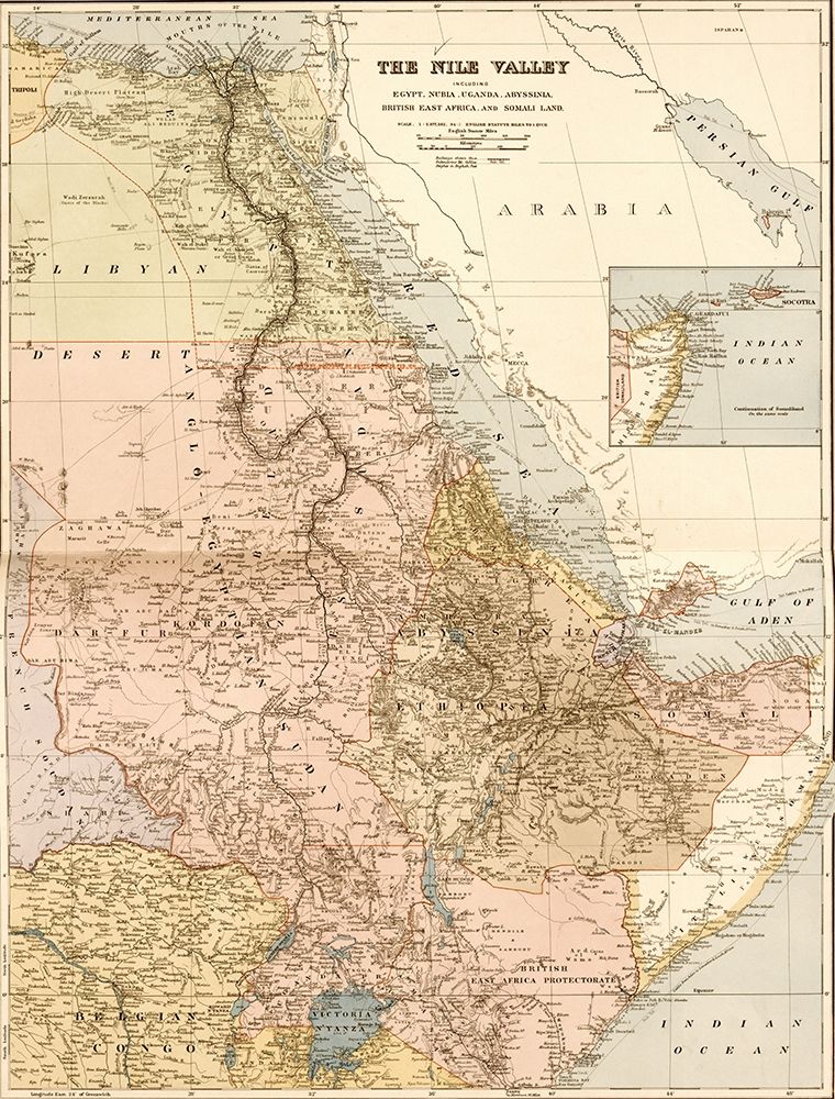 Nile River Valley 1910 art print by Edward Stanford Ltd for $57.95 CAD