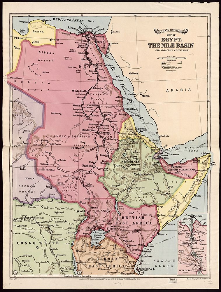 Nile Basin 1916 art print by G W Bacon and Co for $57.95 CAD
