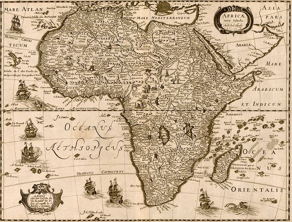 Africa 1640 art print by Joducus Hondius for $57.95 CAD