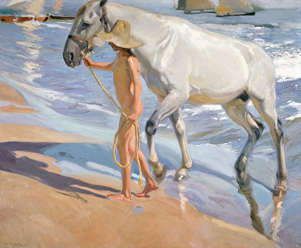 The Horses Bath art print by Joaquin Sorolla for $57.95 CAD