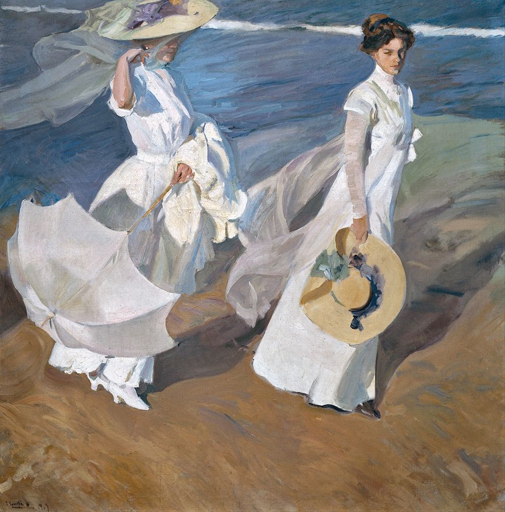 Strolling along the Seashore art print by Joaquin Sorolla for $57.95 CAD