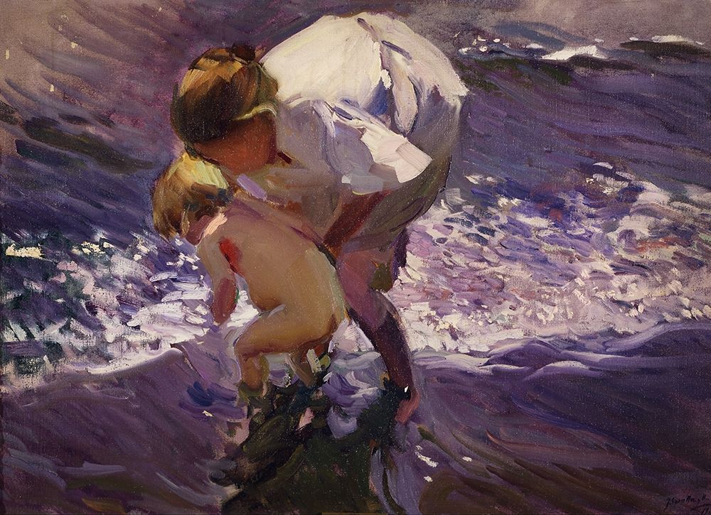Bathroom on the beach art print by Joaquin Sorolla for $57.95 CAD